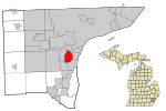 Wayne County Michigan Incorporated and Unincorporated areas Lincoln Park highlighted